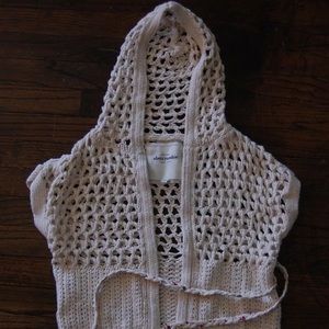 Knitted Sweater Vest With Hood